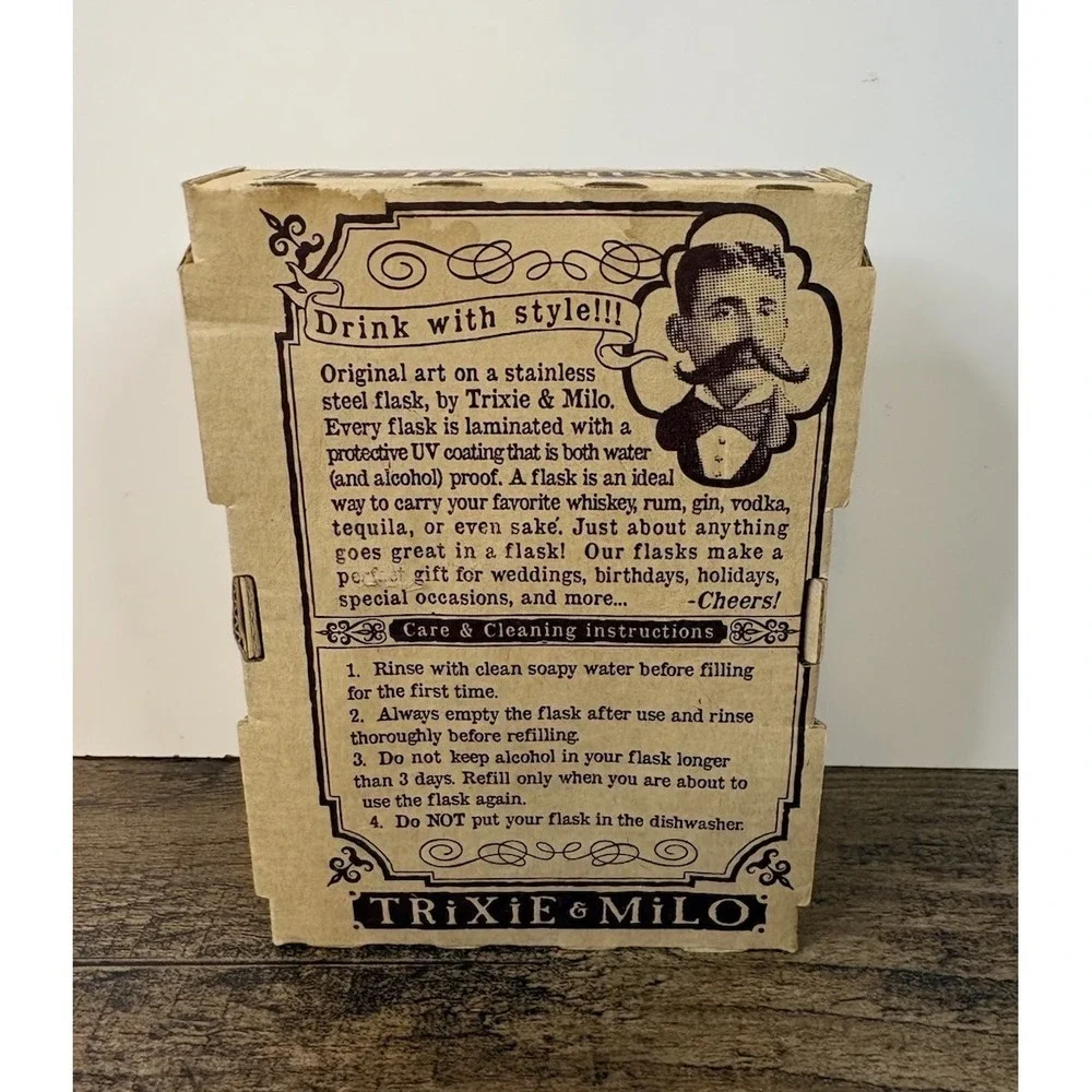 Trixie & Milo Uncle Cooter's Genuine Moonshine 8oz Stainless Steel Flask